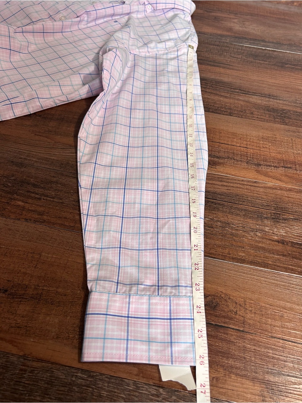 NWT IZOD Men’s Pink Plaid Button-Down Dress Shirt XXL - Picture 6 of 7
